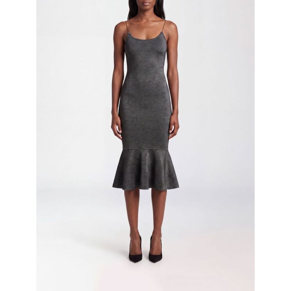 Jacquemus Women Jacquemus Cotton Midi Dress With U-Neck, Thin Straps And Ruffles